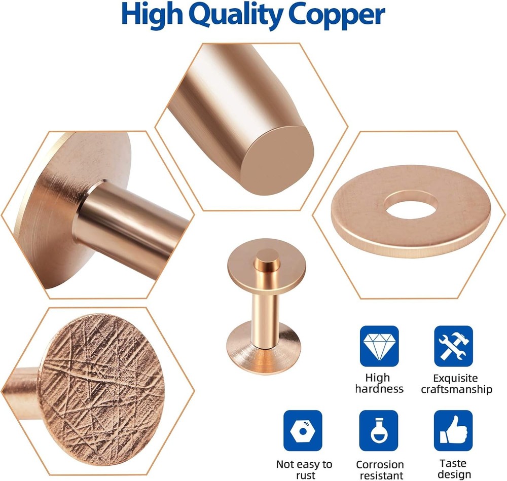 Copper Rivets and Burrs Leather Rivet Fastener Setting Tool 84Pcs