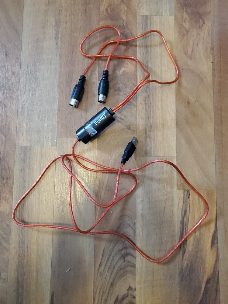 MIDI to USB Interface Cable Adapter for Keyboard/Synthesizer, Windows/Mac, 6.5Ft