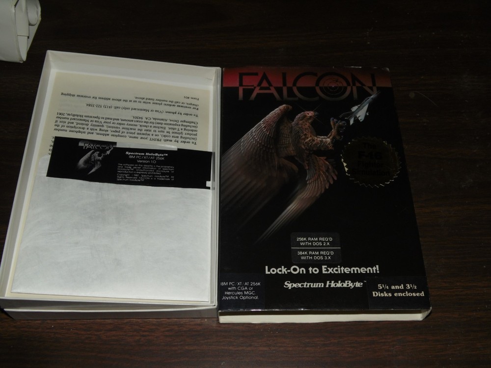 Falcon Spectrum Holobyte Flight Simulator IBM 5.25" Floppy