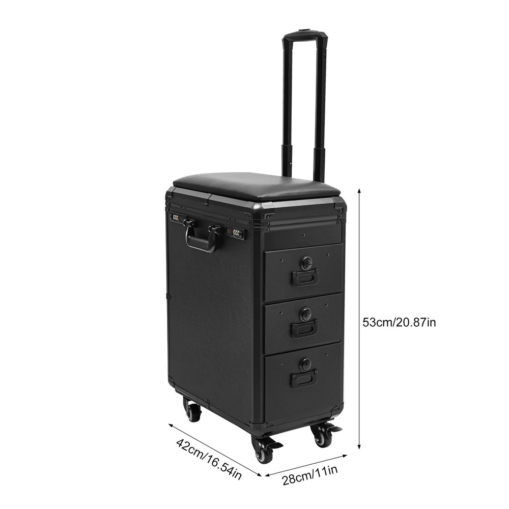 Rolling Makeup Case, Makeup Case With 4 Universal Wheels, Makeup Case With Lock