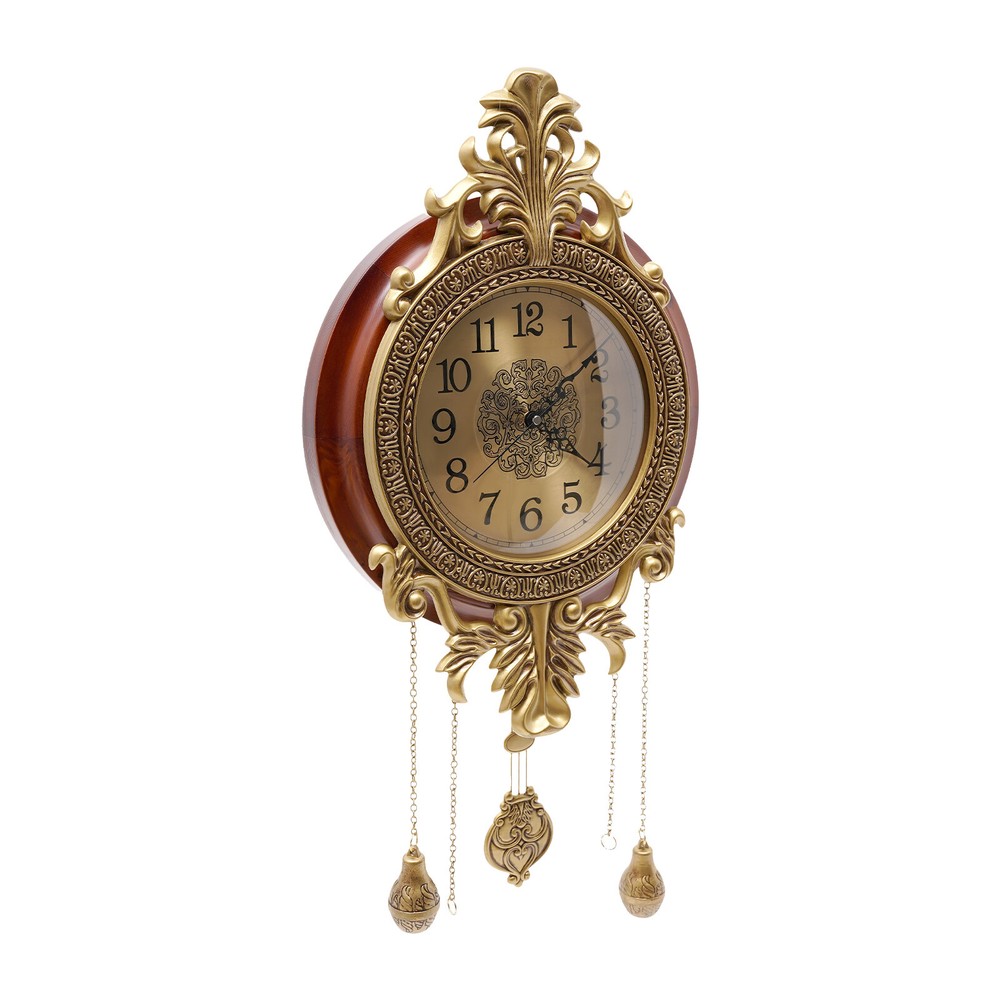 Retro Swinging Pendulum Wall Clock Vintage Wood Processing Wall Clock Wall Decor