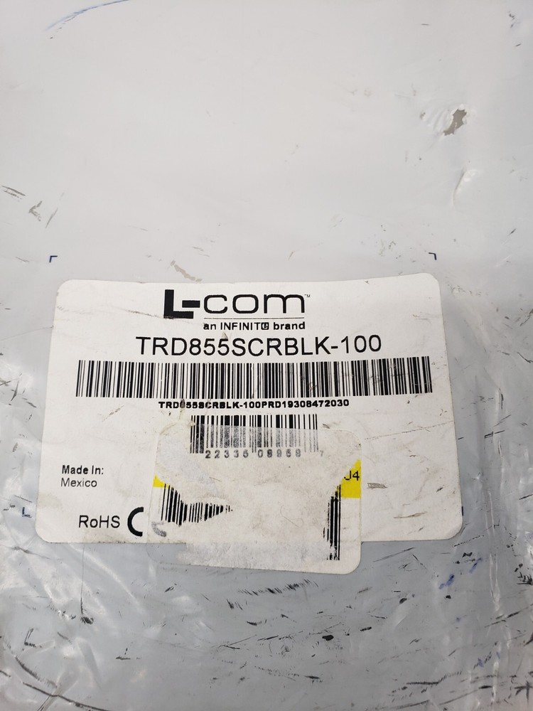 L COM TRD855SCRBLK-100 Shielded Cat 5E EIA568 Patch Cable, RJ45 / RJ45, Black