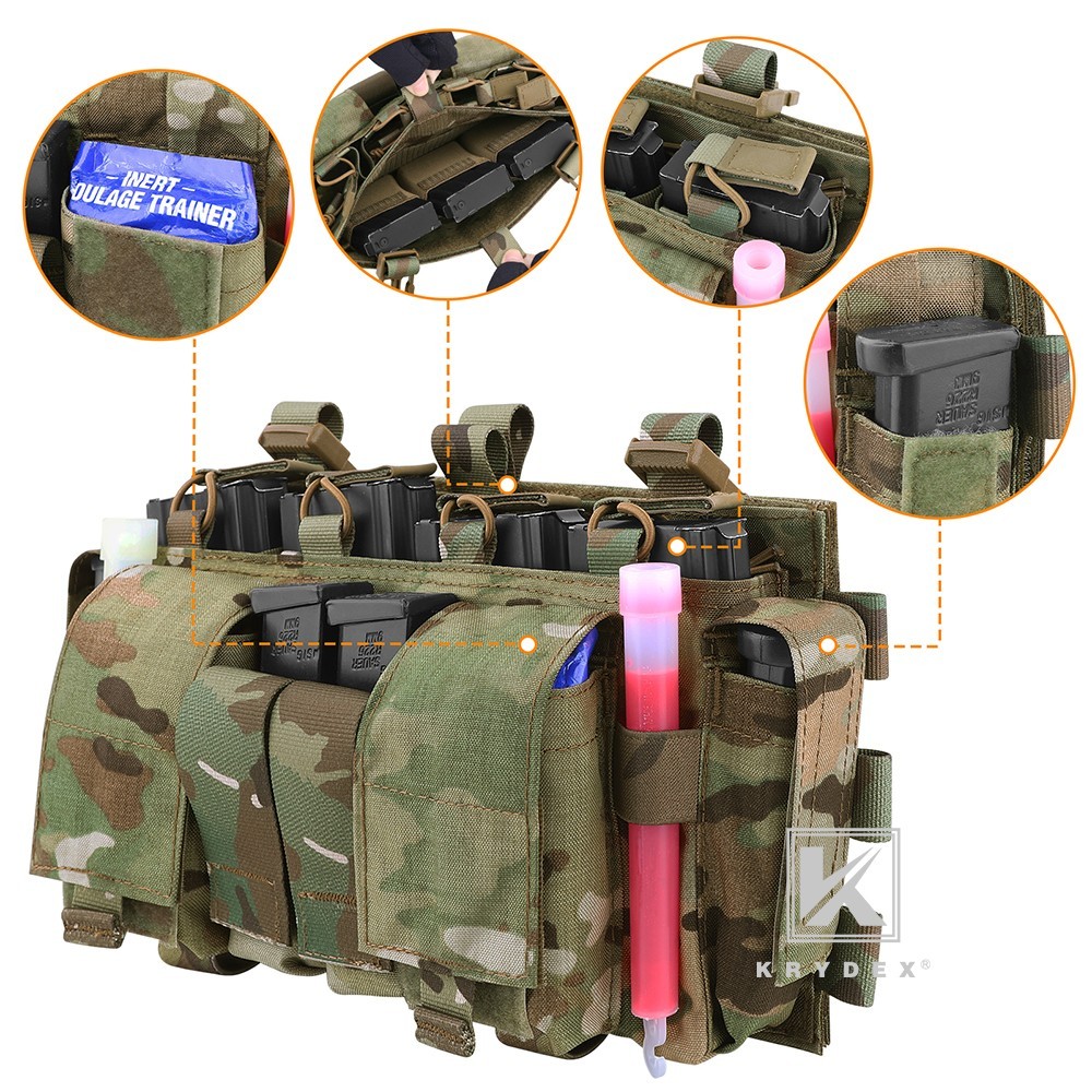 KRYDEX Tactical MF IV Placard Magazine Pouch Front Panel for Vest MC Camo