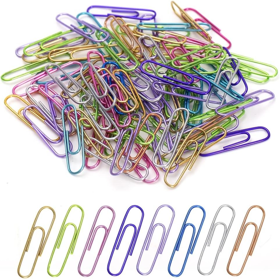 Paper Clips, 240pcs Medium Size Colored, PaperClips Assorted Medium, Colorful