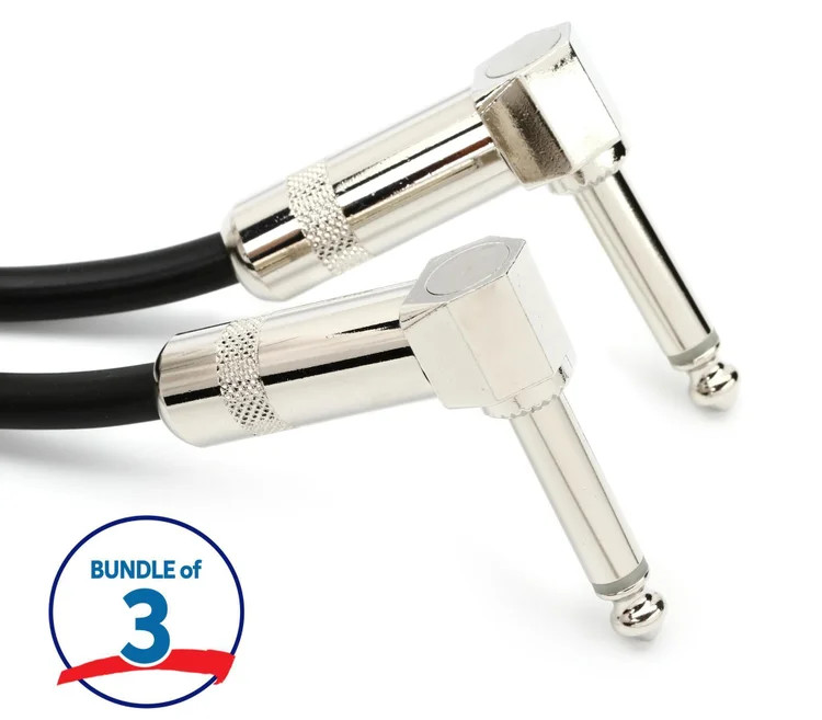 StageMASTER SEGLL-06 Right Angle to Right Angle Patch Cable - 6 inch (3-pack)