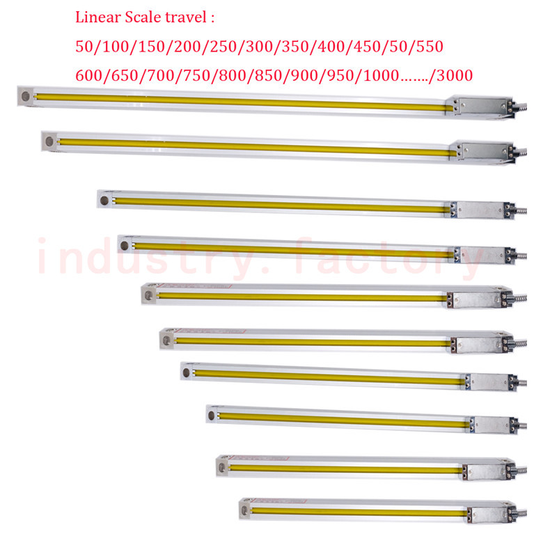 2 Axis Digital Readout DRO Encoder 5μm Linear Glass Scale 500 & 1000mm Kit Mill