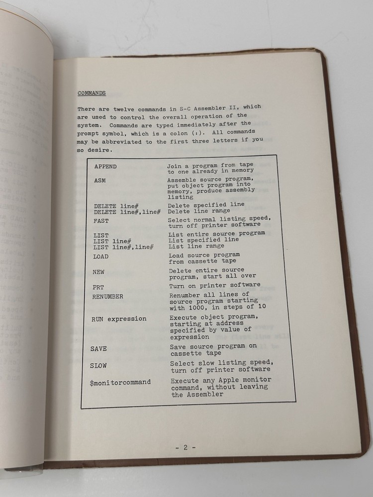 Vintage 1978 S-C Assembler II Manual For Apple Computer II