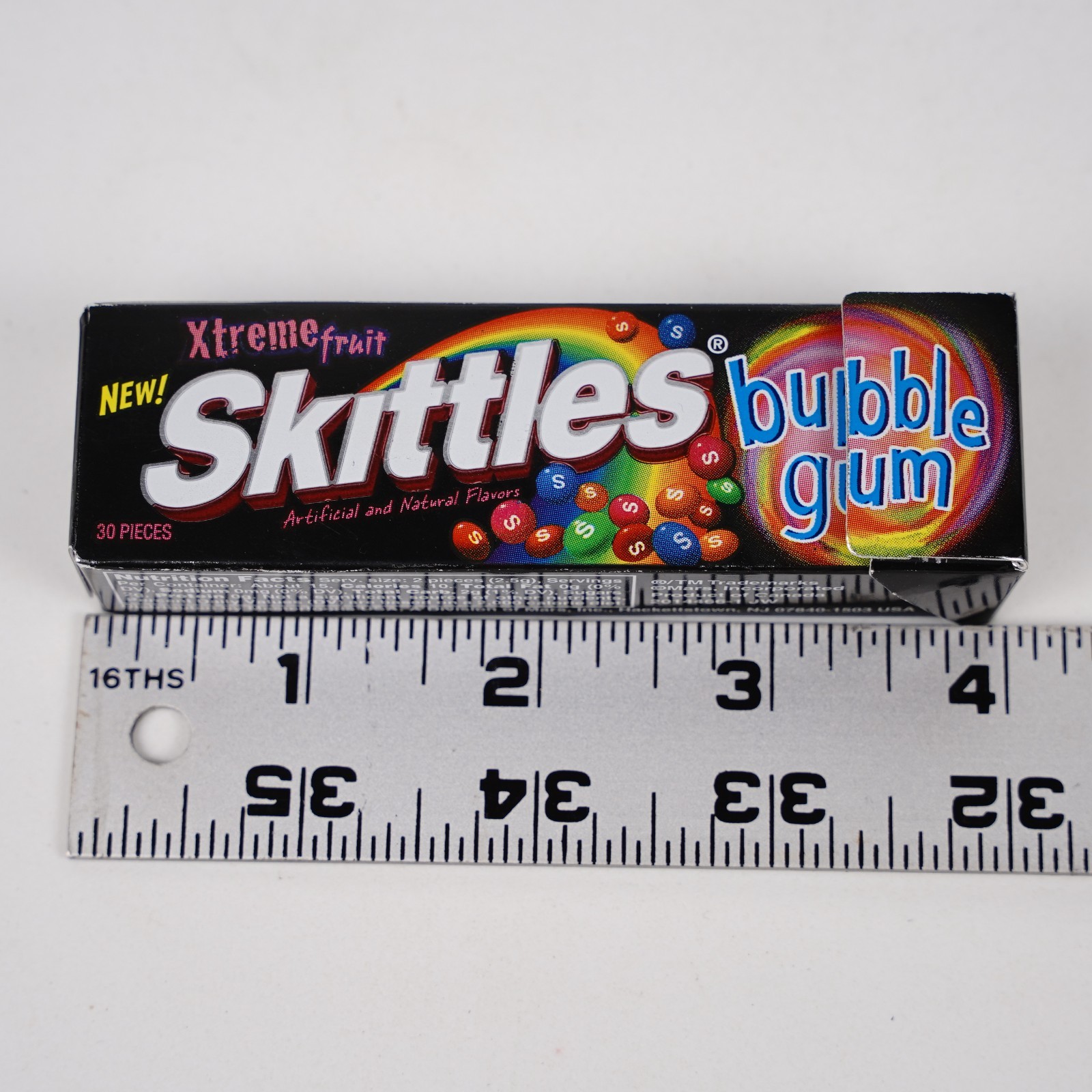Skittles Xtreme Fruit Bubble Gum Empty Carton Box Vintage Advertising RARE