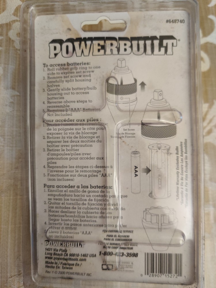 POWERBUILT Lighted Socket Driver Torque Wrench 1/4" 3/8"