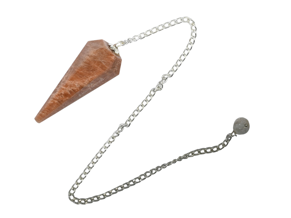 Peach Moonstone Dowsing Crystal Pendulum