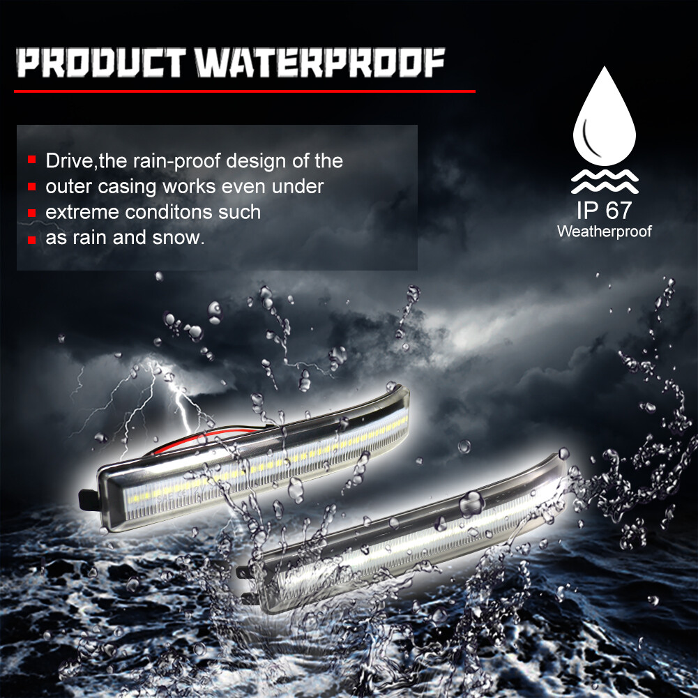 2x LED Side Mirror Reflector White Turn Signal Light For 09-14 Ford F-150 Raptor