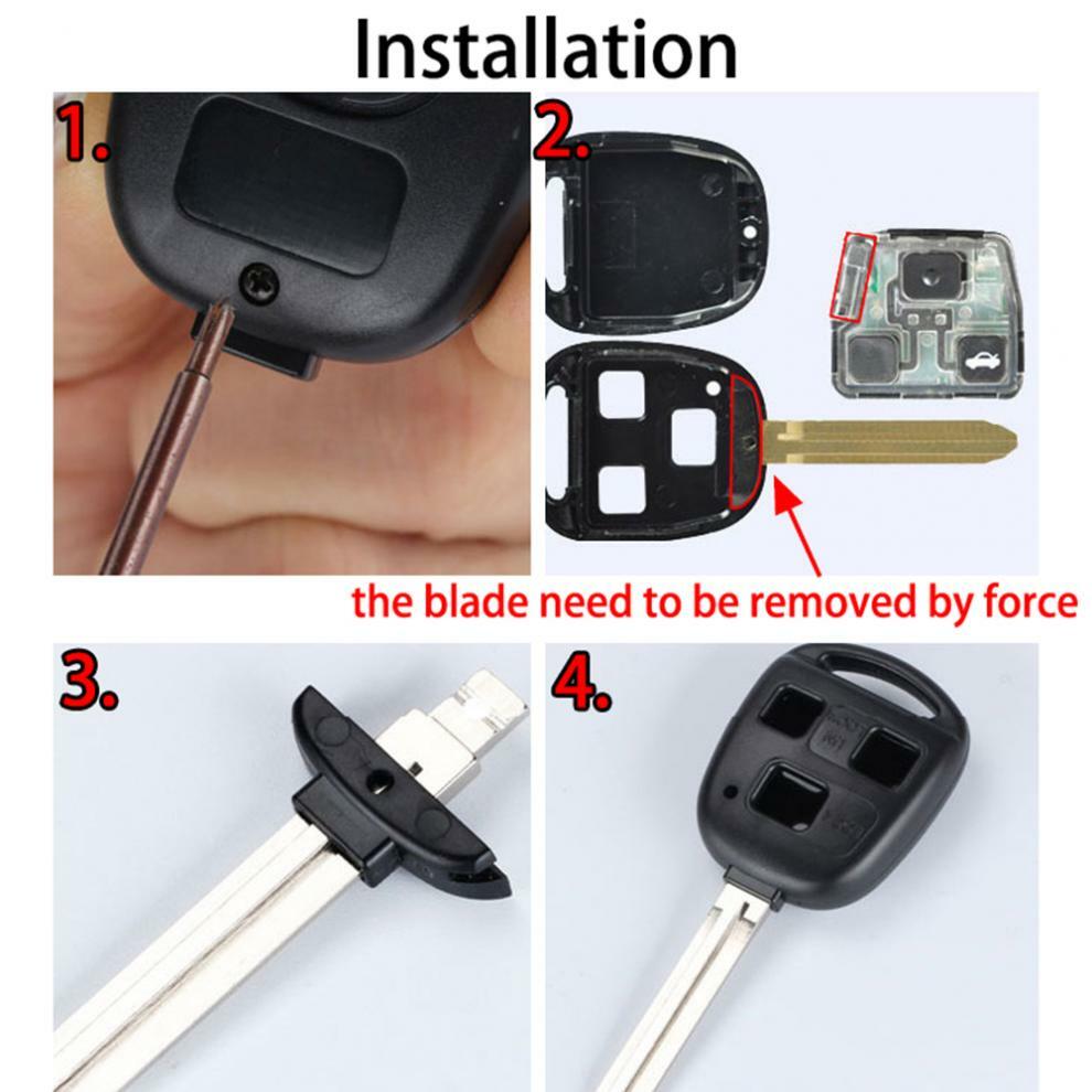 2 Button Pad Switch Remote Car Key Shell Case Replacement Fit for Toyota