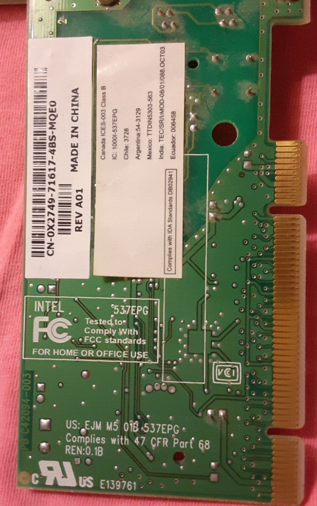 Intel KB581603/01 537 EPG Modem