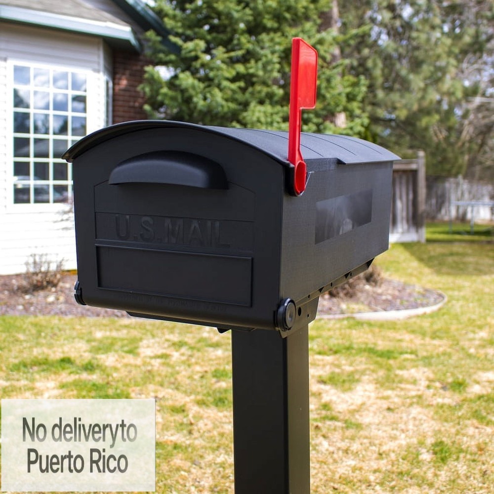 Mailboxes Patriot Plastic, Large, Post-Mount Mailbox in Black