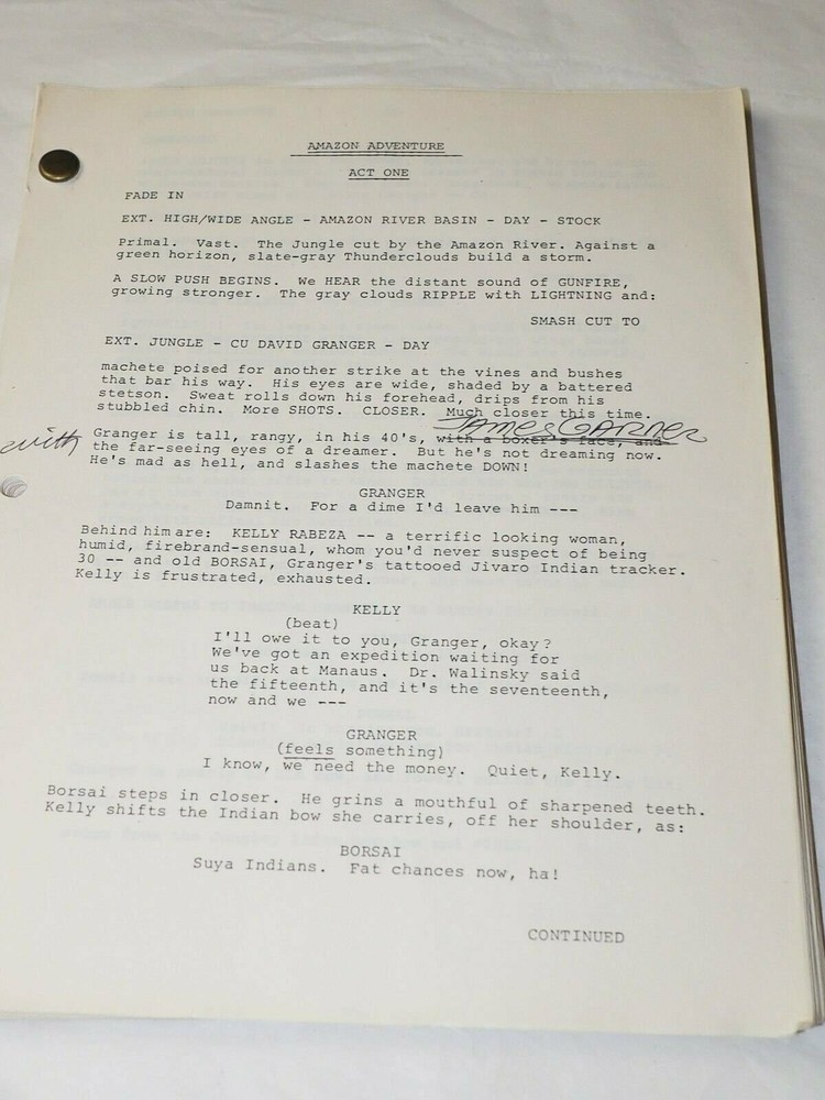 "AMAZON ADVENTURE" Original Movie Script HAND CORRECTED by NICHOLAS COREA