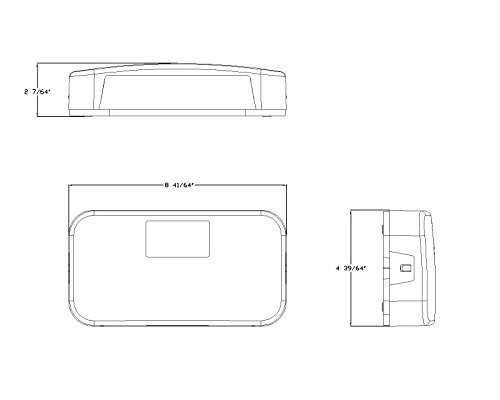 Red Surface Mount Light - Without License Bracket & Light Black