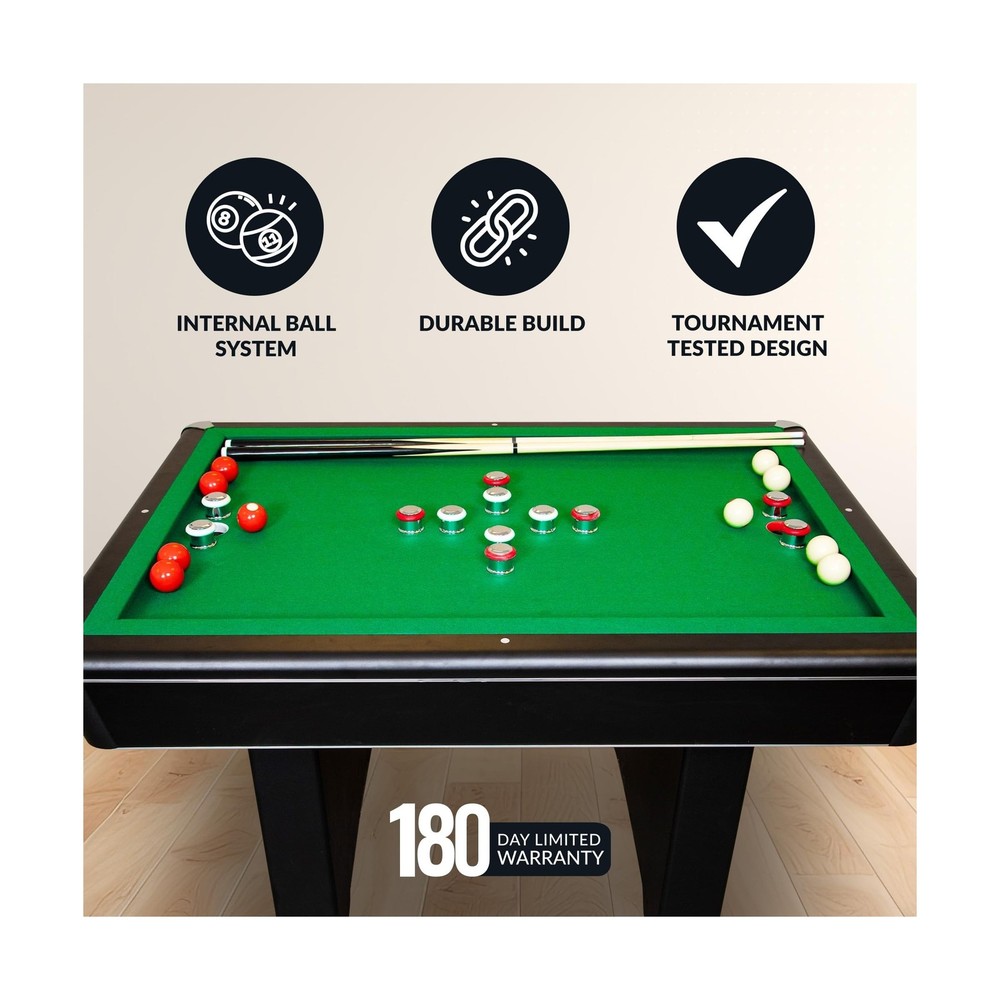 54-in Bumper Pool Table with Reversible Dining Table Top & Ball Return System
