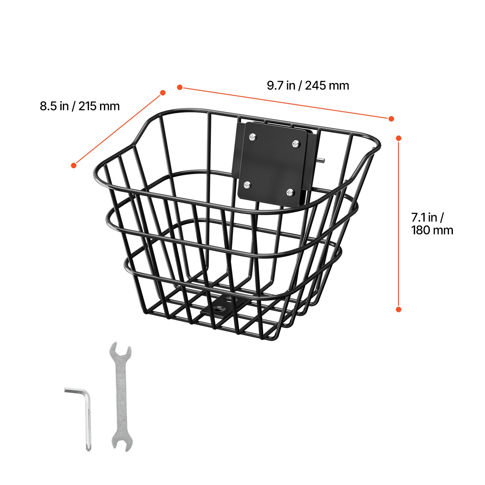 Front Bike Basket Electric Scooter Basket with Fixed Bracket Kids/Adult