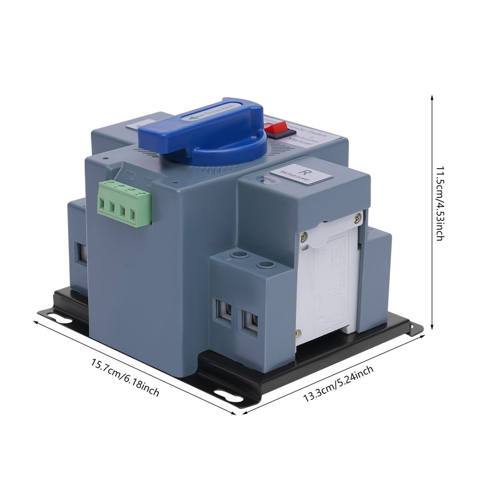 63A 2P ATS Dual Power Automatic Transfer Switch for Generator Changeover Switch