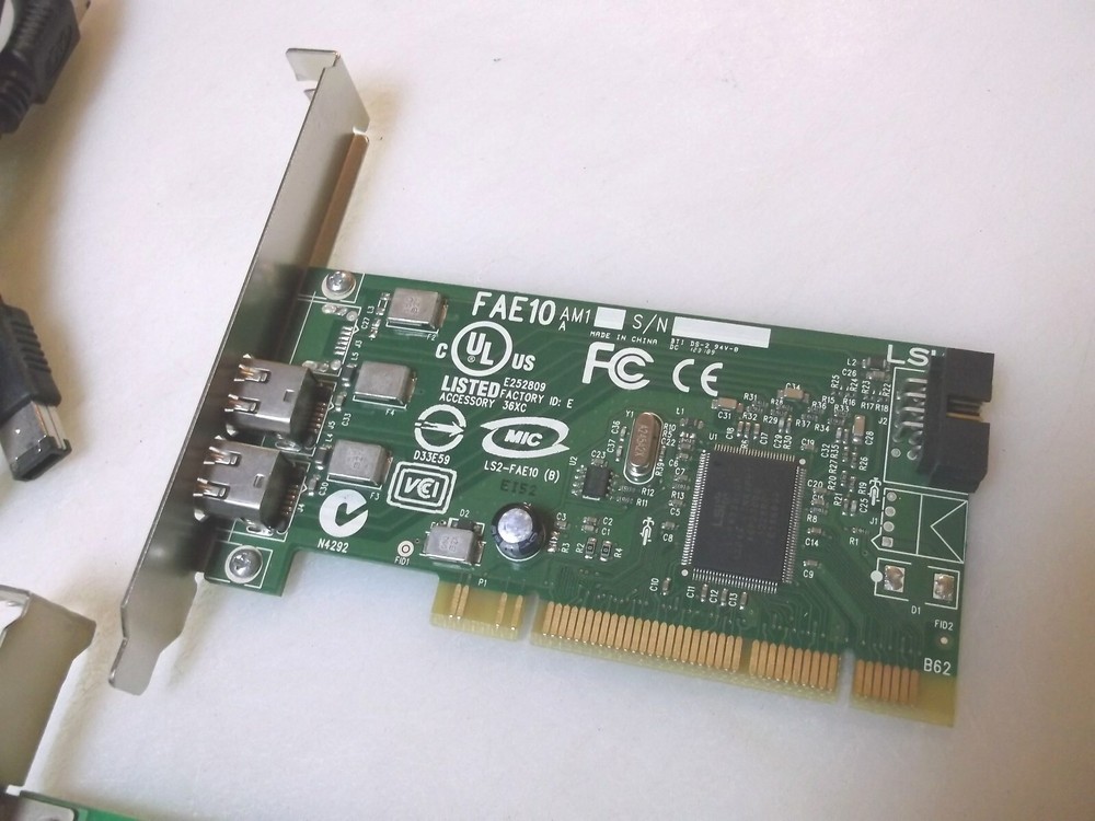 IEEE-1394 Fire Wire PCI Adapter Board w/ Cables (Pair)