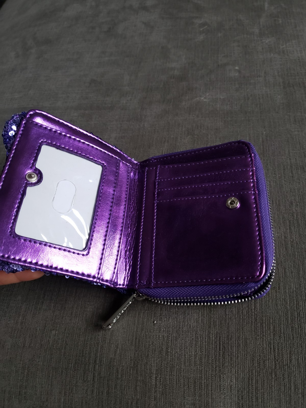 Disney Parks Exclusive Loungefly Minnie Potion Purple Sequined Wallet NWOT