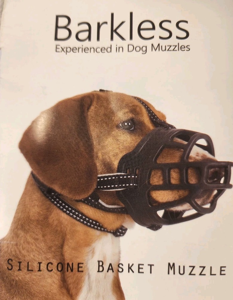 Barkless Silicone Basket Dog Muzzle Size 5 Adjustable NEW