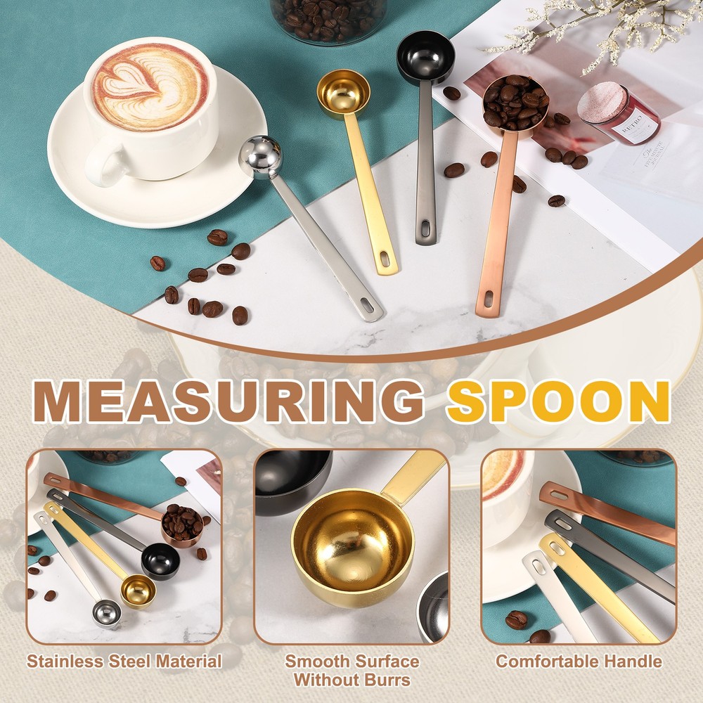 2Pcs Measuring Spoon, 30ml Long Handle Table Scoop Teaspoon, Silver