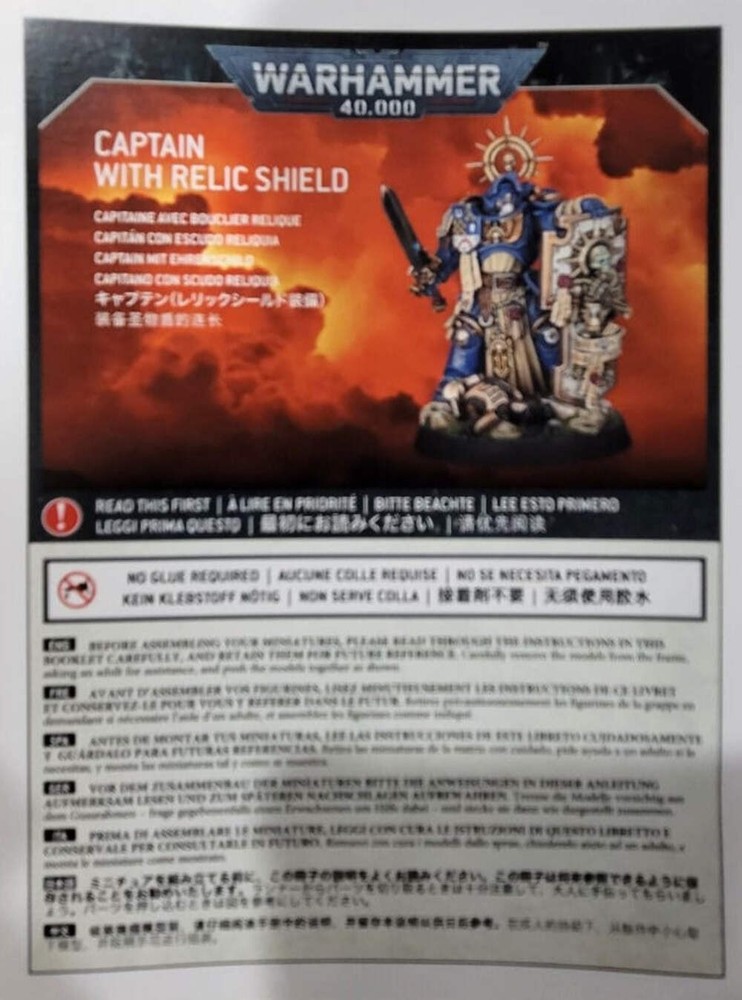 Captain With Storm Shield Space Marines Warhammer 40K