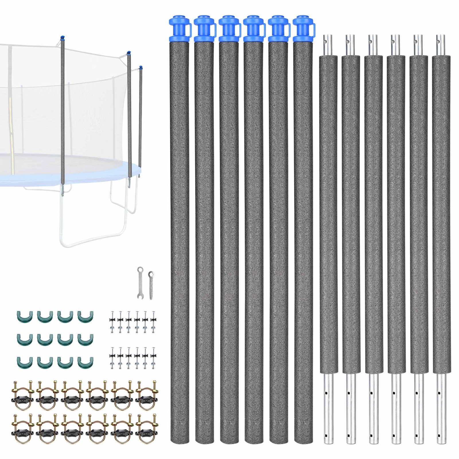 Yescom Universal Trampoline Replacement Enclosure Poles Accessories