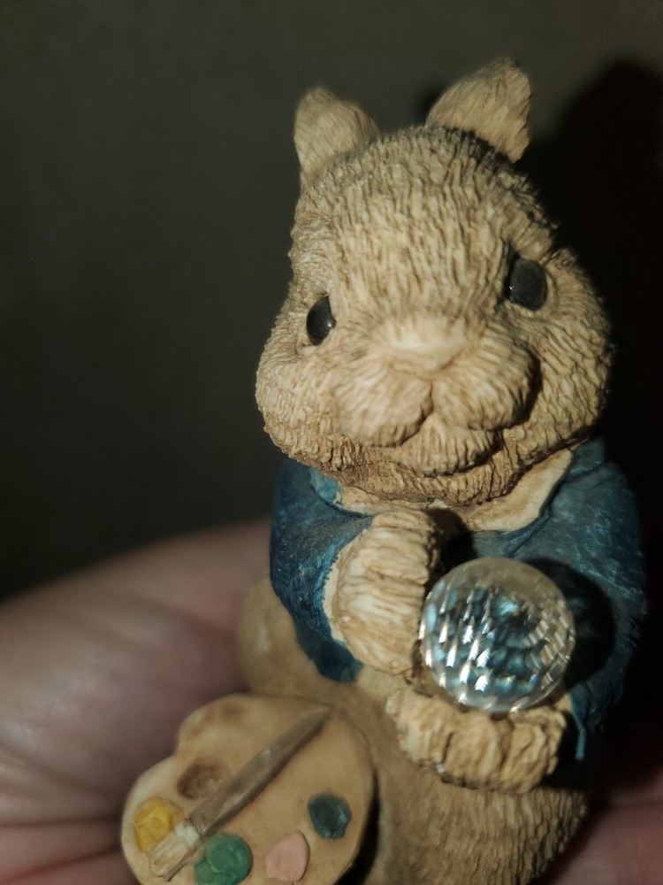 Easter Bunny Rabbit Painter With Crystal Figurine, Spring Decor