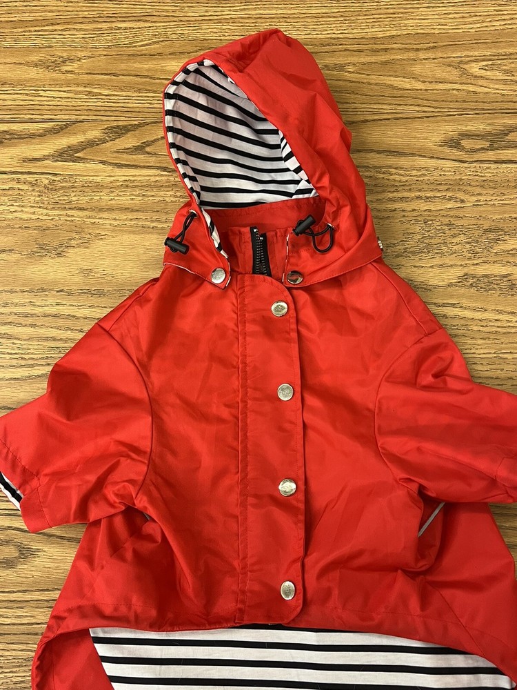 HDE Double Layer Red Rain Jacket With Hood For Large Dog