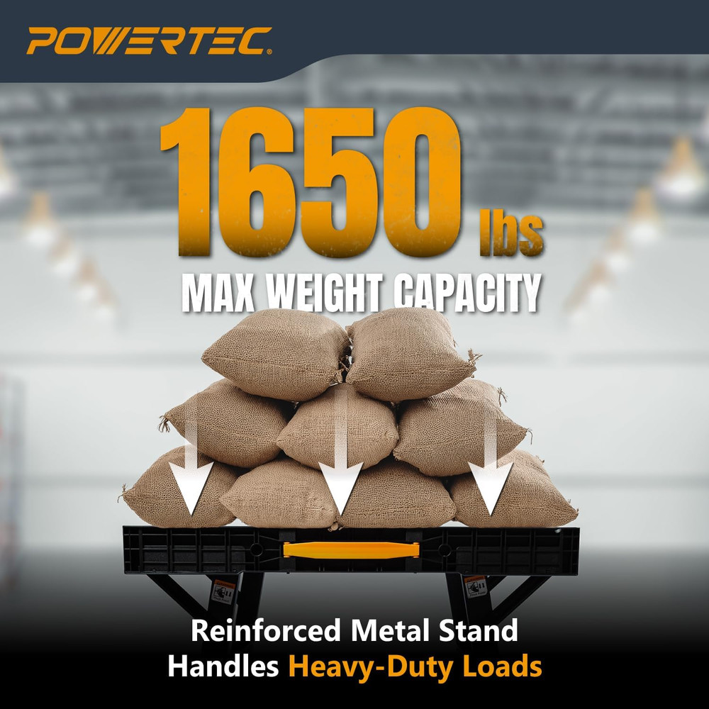 Portable Folding Worktable – Heavy-Duty Workbench with 33.5" X 24" Surface, 1650