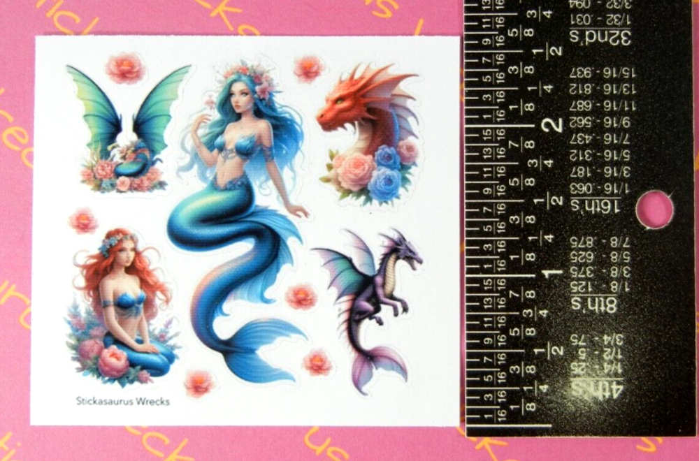 Dragons & Mermaids Mini Sticker Sheet