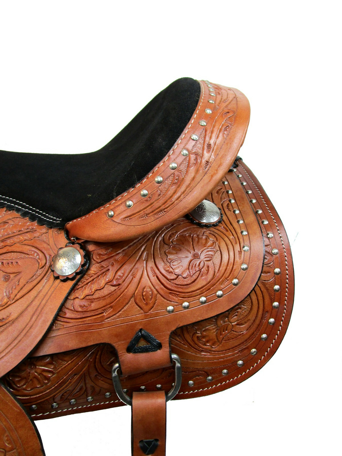 USED WESTERN SADDLE 15 16 17 18 PLEASURE HORSE BARREL RACING TOOLED LEATHER TACK