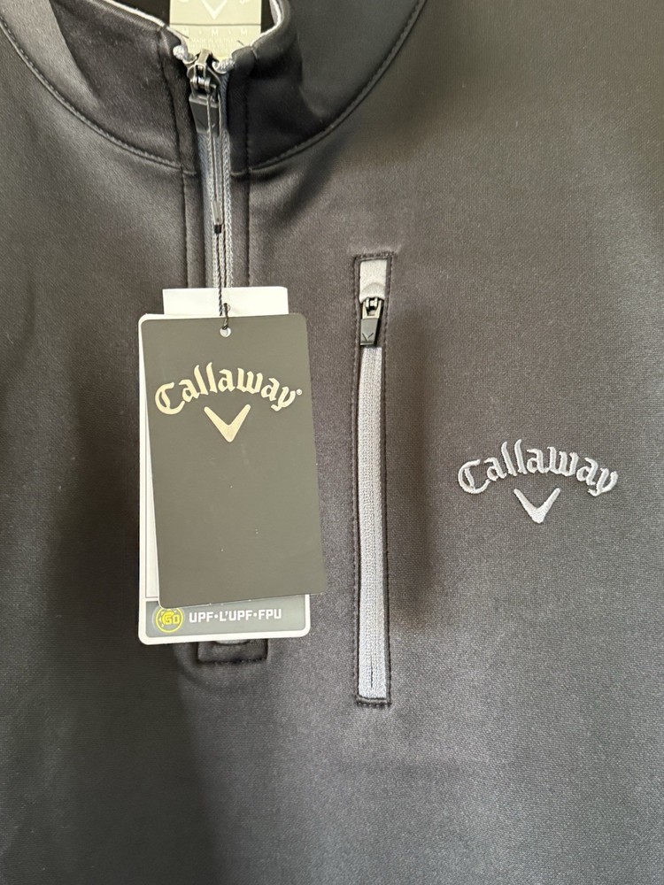 Callaway 1/4 Zip Pullover Men's Size Medium Black Golf $88