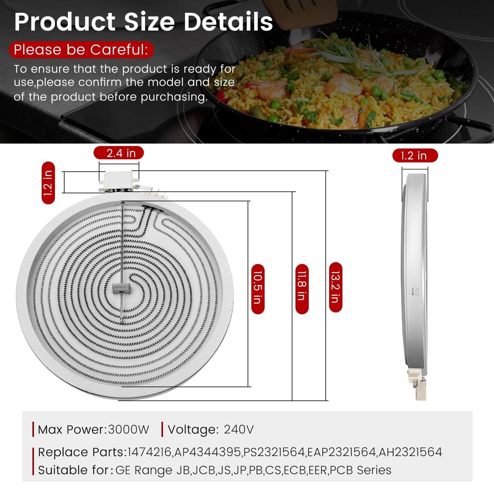 𝟮𝟬𝟮𝟲 𝙐𝙥𝙜𝙧𝙖𝙙𝙚𝙙 WB30T10130 Range 12 inch Dual Haliant Surface Eleme...