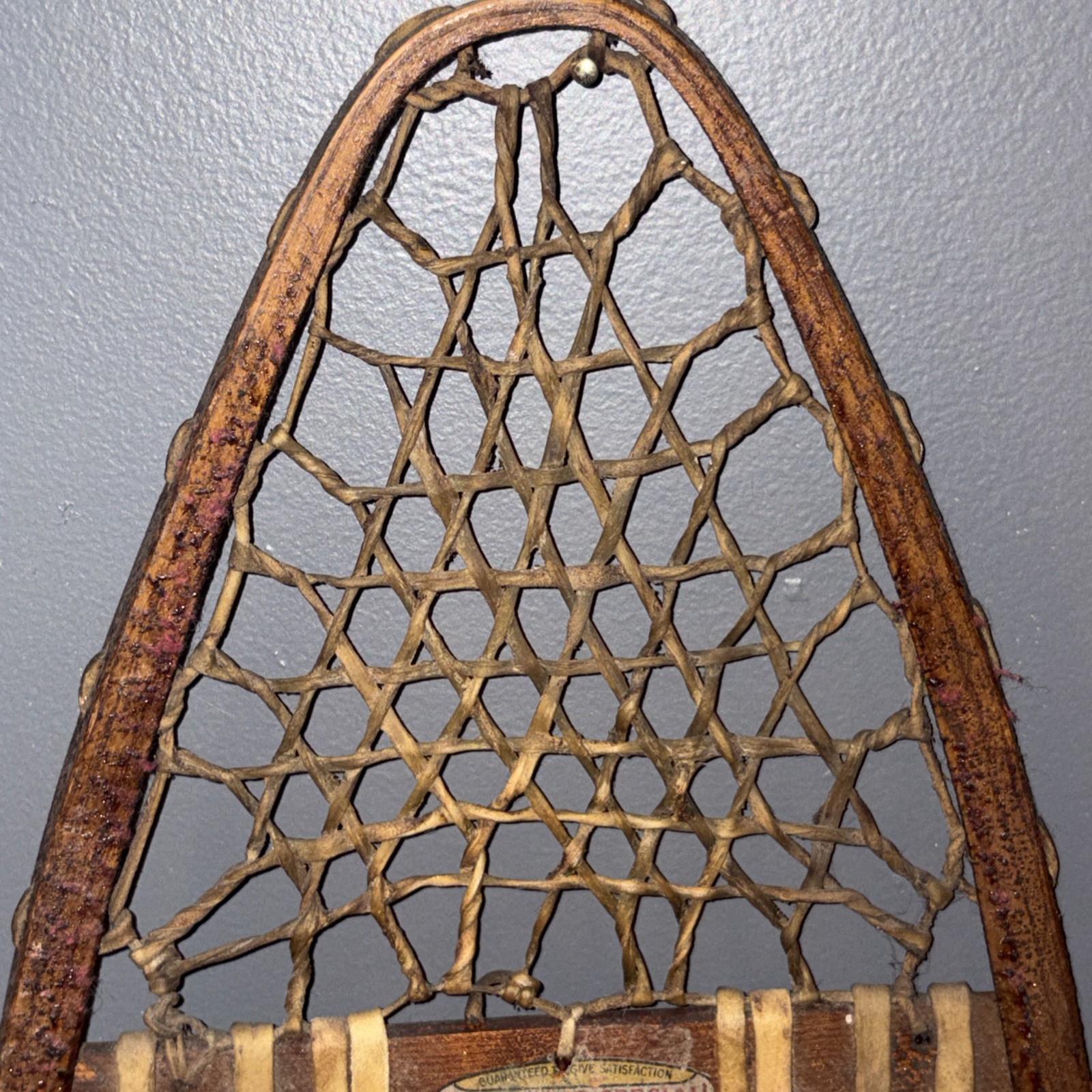 NICE PAIR OF ANTIQUE WOOD WOODEN SNOWSHOES PENOBSCOT SPECIALS MAINE