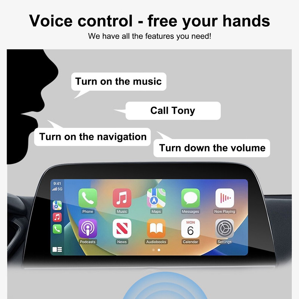 Wireless CarPlay Adapter For iPhone Apple Android Auto Wired to Wireless Dongle