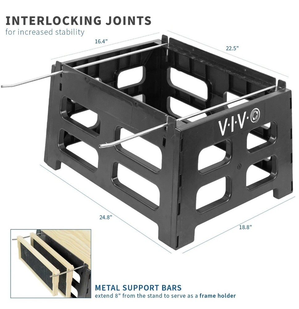 VIVO Black Plastic Bee Hive Stand | Beekeeping Hive Support Tool