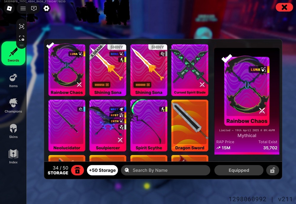 Death Ball Roblox Inventory Items