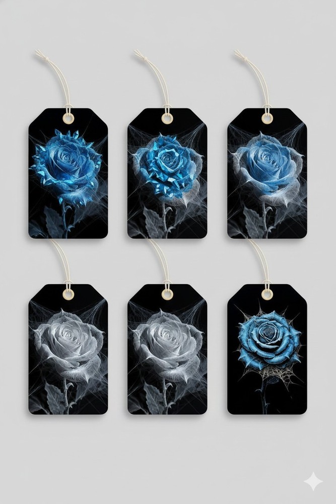 Pretty Cobweb Roses Tags Set Junk Journal Scrapbook Choose A Set