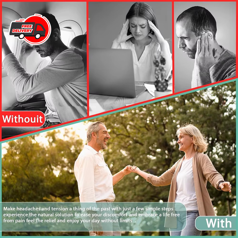 Portable Ear Pressure Suction Device Inner Ear Relief Tool with Earplugs Headach