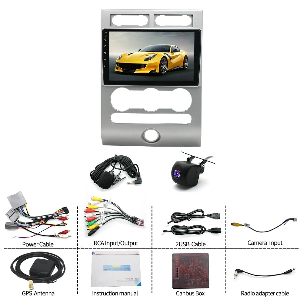 Car Stereo with Carplay & Android Auto 9" Touch Screen Android 13 Backup Camera