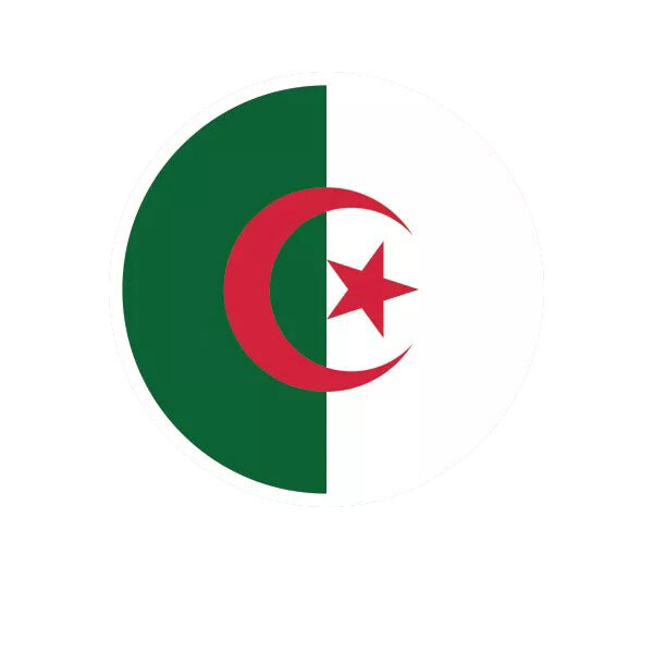 Round Algerian Flag Sticker Decal