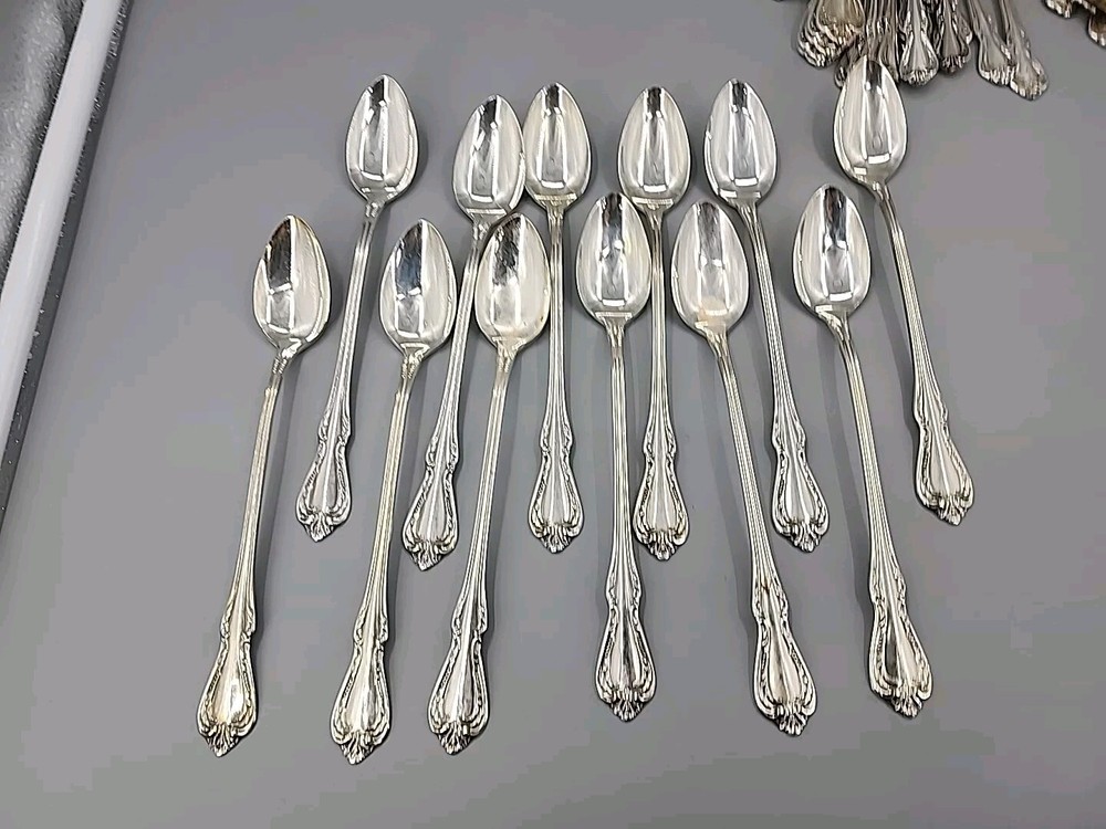 WM Rogers Oneida Silver Overlay 115 Piece Chalice Harmony Flatware Set