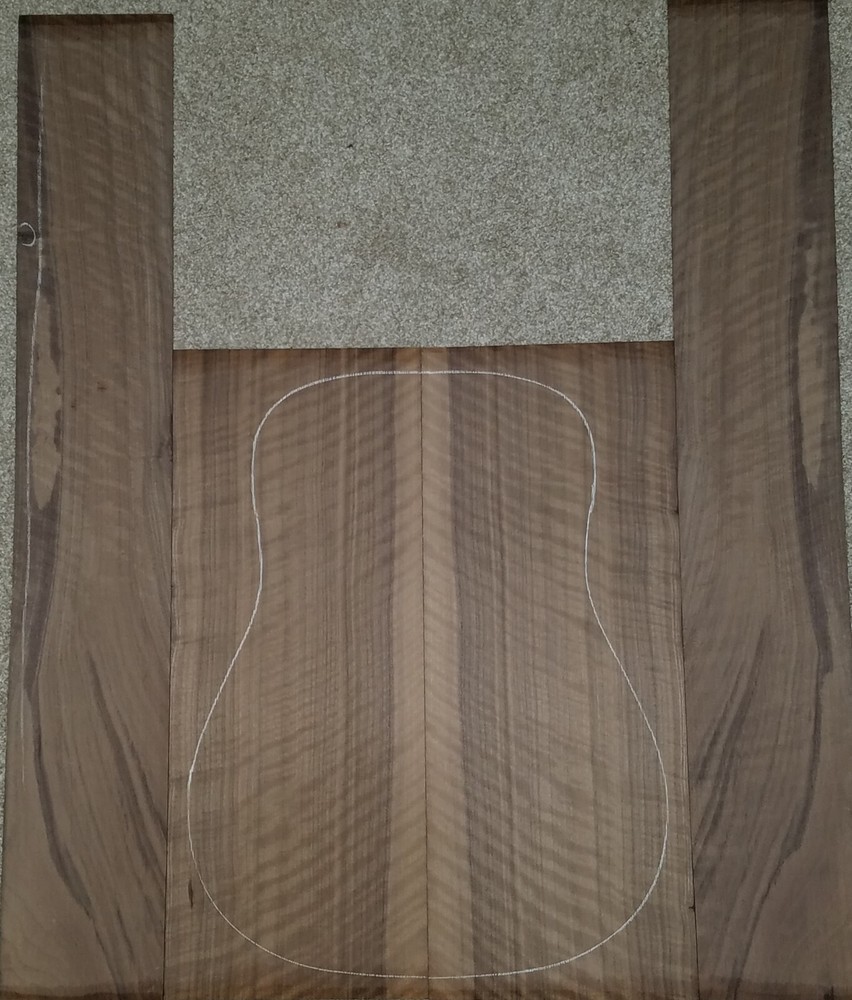 Beautiful Flame Figured Eastern Black Walnut Guitar Back Sides Set Luthier