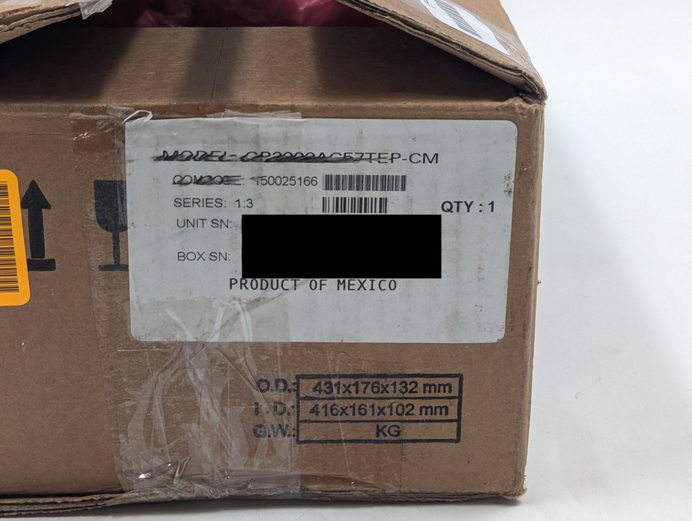 ABB Power Electronics 2000W Server Power Supply (CP2000AC57TEP-CM) Gray