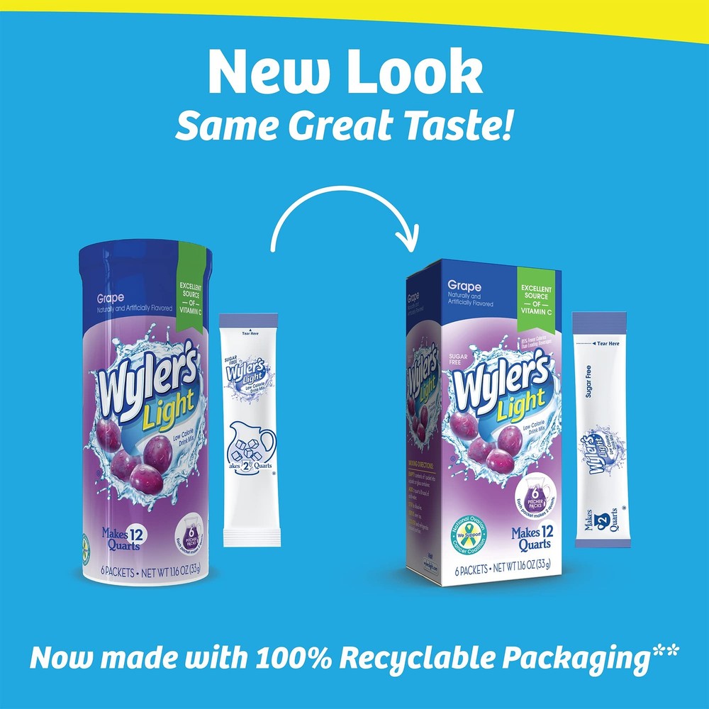 Pitcher Packs, Water Drink Mix, Grape, 6 Boxes (36 Pitcher Packets)
