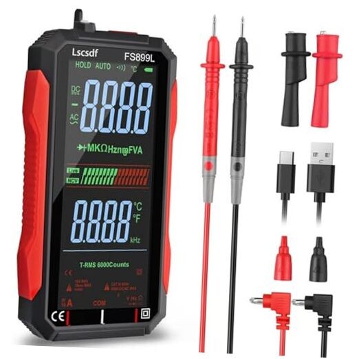 USB Rechargeable Digital Multimeter 6000 Counts Large Color Screen & Backlight