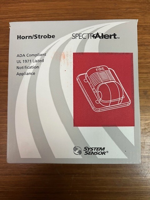 System Sensor P2415 Horn/Strobe combo, red wall mount; New